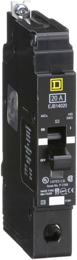 SCHNEIDER ELECTRIC 277-VOLT 20-AMP EJB14020 Miniature Circuit Breaker 277V 20A