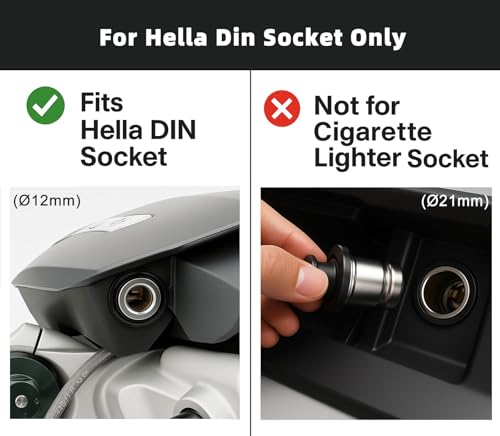 Image of Cliff Top Hella DIN 12V /24V Cigarette Lighter Adapter Compatible with BMW | Solid lock fit, Hella DIN /Powerlet plug to 12V /24V cigarette lighter socket, compatible with BMW motorcycles, phone /GPS gear