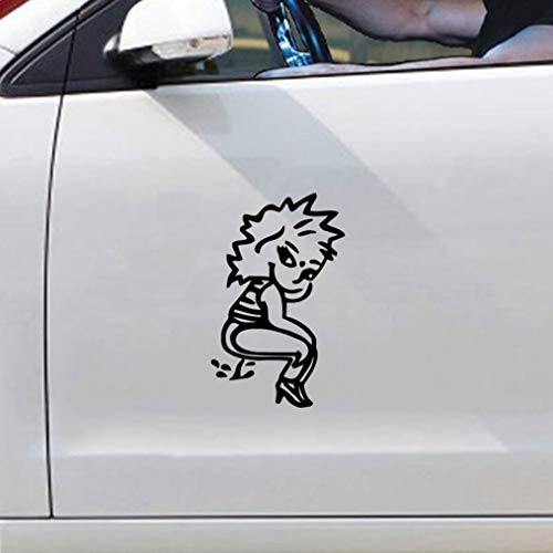 Adesivi auto 9.2Cmx14.9Cm Ragazza Pipì Cartoon