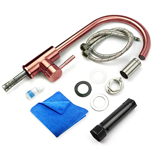 Home Range™ Brushed Rose Gold Kitchen Sink Mixer Tap, 180 x 60 x 340 mm - Image 4