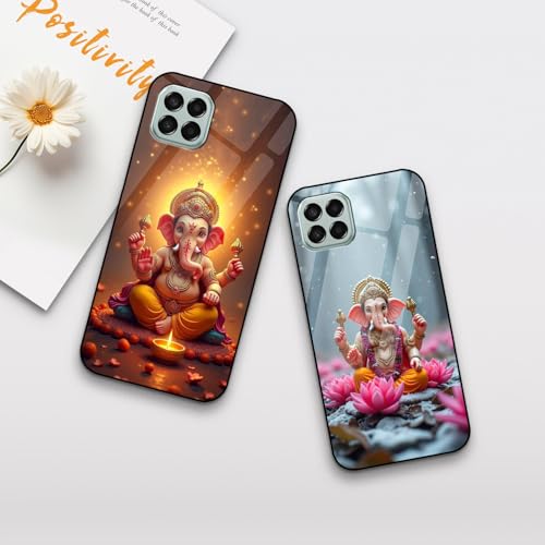 Image of COLORflow Back Cover Compatible with Samsung Galaxy A22 5G | Ganesh Ji, Lord Ganesha Customized | Shockproof TPU Bumper with Camera Protection Back Cover Compatible with Samsung Galaxy A22 5G