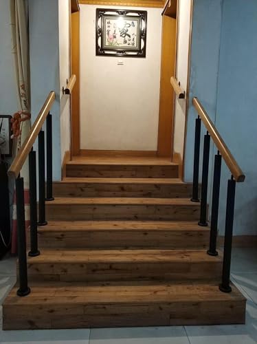 Garde-corps circulaire en fer noir de 75cm avec support d'angle réglable