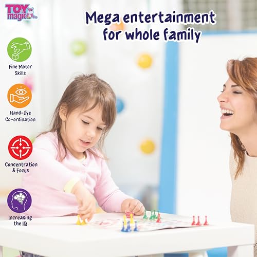 ToyMagic 50-in-1 Classic Board Game Set|Includes Chess,Checkers,Snakes & Ladders,Ludo,Sapsidi|Ultimate Collection of Fun & Educational Games for Family|Indoor Board Games for All Age Group,Multicolor