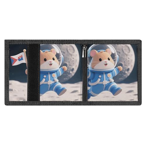 Wallet for Men - Slim Trifold Wallet, Space - Suit Hamster Money Clip, Coin Purse with 8 Credit Card Holder4