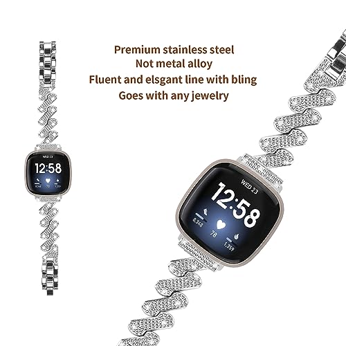 Correa de reloj metal pulsera compatible Fitbit Versa miniatura 3