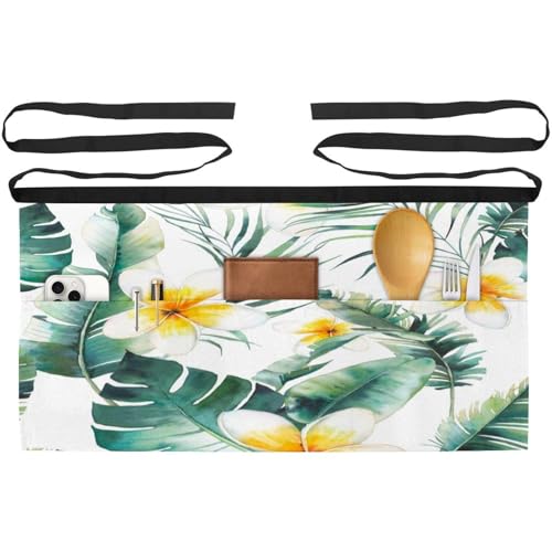 Demi-tablier pour cuisine et pâtisserie à motif feuilles de bananier au quotidien
