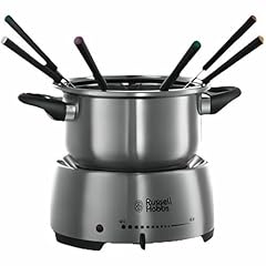 Idea Regalo - Russell Hobbs Fonduta, Macchina Per Fonduta, Fondue, 1.7 L, Pentola In Acciaio Inox, Lavastoviglie Ok, 6 Forchettine Incluse, Temperatura Regolabile, 1200 W, Fiesta Fondue Maker 22560-56, Nero
