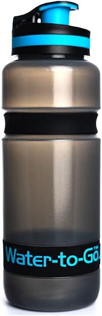 WATER TO GO Active BPA-free reusable water purifier sports bottle with leakproof filter - perfect for travel, camping, hiking, biking, cycling and survival in emergencies (60CL, BLUE)