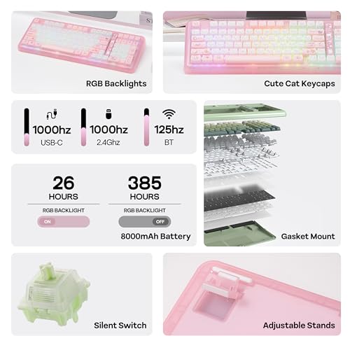 Image of KiiBoom Phantom98 Lite 96% Wireless Mechanical Gaming Keyboard, VIA Custom