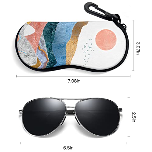 Image of Sunglasses Soft Case with Carabiner Ultra Light Neoprene Zipper Glasses Case