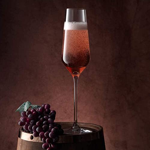 Image of Champagne Flute Glass, Wine Glass, Clear, 250 ml, Long Steam Lead Free Champagne Glasses Set of 2 (Long Wine Glass $.., 2)