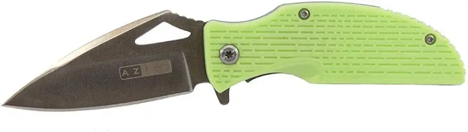 Azteq Canivete Kwik, Acionamento Manual Com Apenas Uma Mão E Trava de segurança, Inclui Iniciador De Fogo, Indicado Para Atividades Outdoor E Bushcraft, Lâmina Resistente Em Aço Inox 420