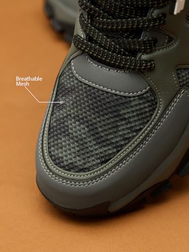 Image of The Souled Store Fumes NX: Men and Boys High Top Sneakers Streetwear Shoe Breathable Mesh and Synthetic Upper Chunky Midsole RidgeLock Traction Sole Lace Up Closure