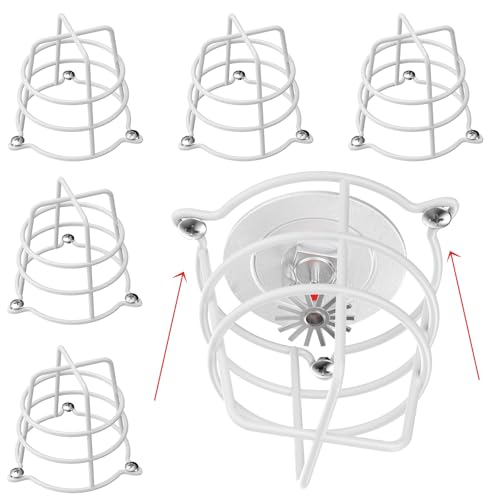 Image of 6 Pcs White Fire Sprinkler Head Guard Cover,Durable Fire Spirnkler Head Guard for Both 1 /2 inch & 3 /4 inch Fire Head,Fire Sprinkler Head Guard for Protecting Flush Mount /Side Wall /Pendent Head Semi