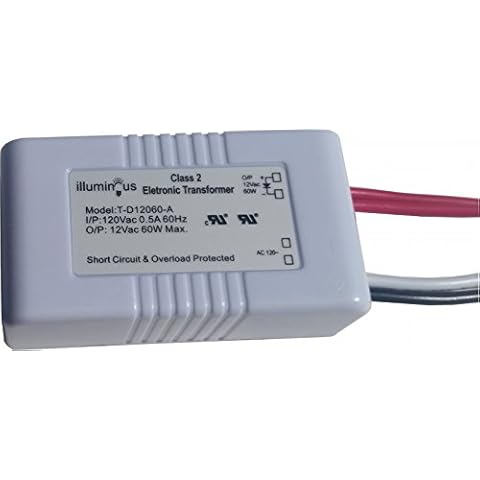 10-60W 120V to 12V Dimmable Halogen Transformer UL Approved Cover