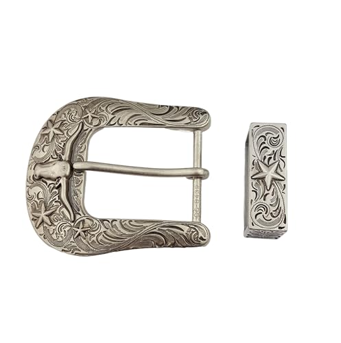 Axesoria Western buckle and Loop with Long Horn and Texas Stars