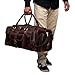 Duffle Bag For Men and Women, 28 Inch Vintage Buffalo Leather Travel Duffle Bag, Genuine Carry On Overnight Bag, Weekender Gym Bag with Shoulder Strap, Carry on Luggage Bags