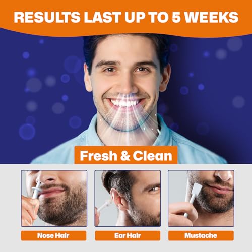 Image of Nose & Ear Waxing Kit - Hypoallergenic Wax + 30 Applicators | Painless Hair Removal for Men & Women | Includes 15 Soothing Balm Wipes & Mustache Guards | Long-Lasting Results (6 Weeks) (100g) (100g)