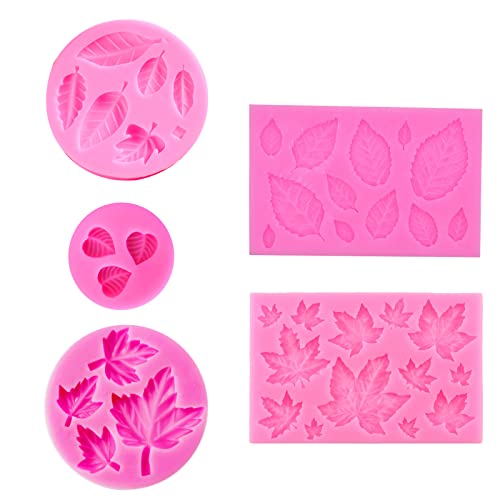 Una varietà di stili: questo stampo in silicone ha 5 stili diversi, ognuno dei quali può creare una forma unica di foglia o foglia d'acero.