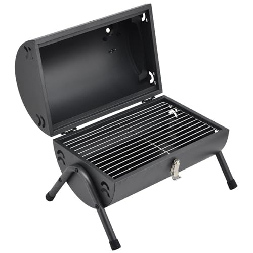Grill à charbon de bois portable double face en acier inoxydable avec 2 filets de cuisson - 2