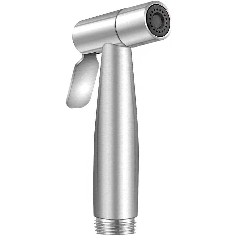Cenpek Silver Handheld Bidet Sprayer Head Stainless Steel Bathroom Bidet Spray Toilet Faucet Sprayer For Shower Bathroom Hygiene Toilet Cloth Diaper Cleaning