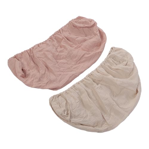 Soft Breathable Cotton Bassinet Fitted Sheets for Baby Mattress Hourglass Oval Rectangle (Cream Pink)