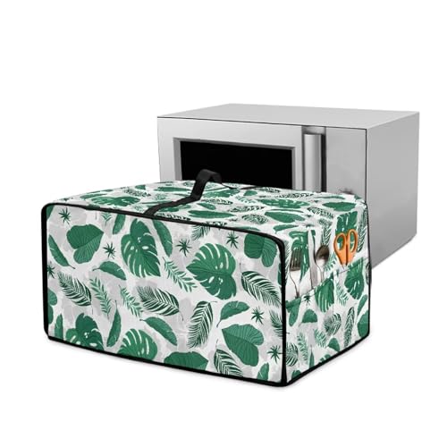 Wanyint Funda para horno tostador tamaño M (52 cm de ancho) - Tela decorativa para mini hornos, accesorios de cocina elegantes para el hogar, hoja de palma Monstera