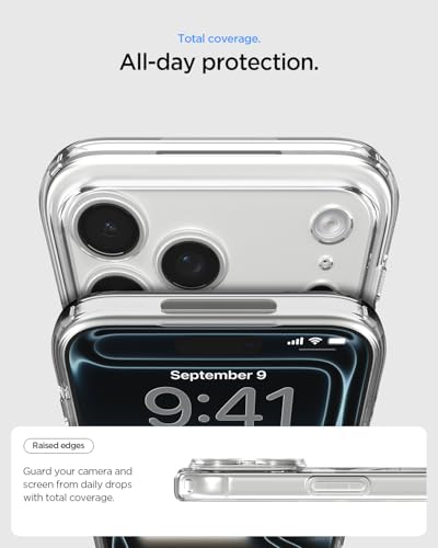 Image of Spigen Ultra Hybrid MagFit Back Cover Case Compatible with iPhone 17 Pro (TPU + Poly Carbonate | Clear Gold)