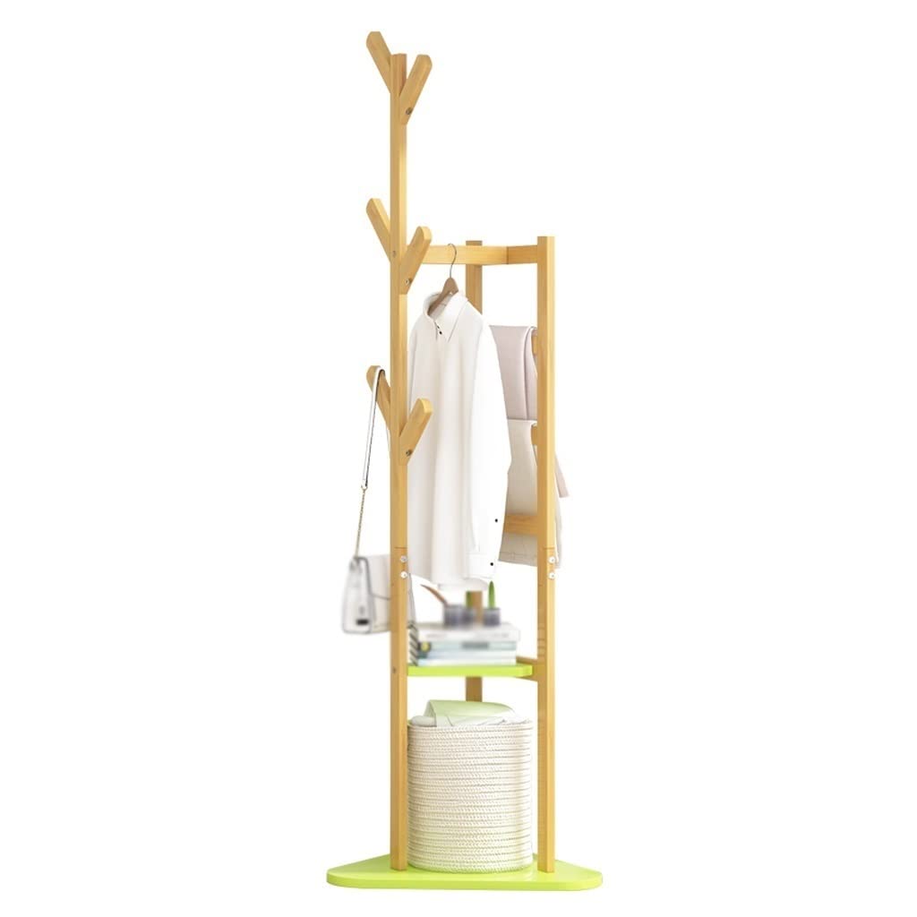 Porte-manteau autoportant TUSUOD avec double étagère de rangement pour entrée et couloir