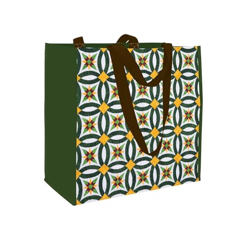 Elm Creek Quilts Christmas Eco Tote: Reusable Grocery and Shopping Bag, Lightweight Folding Gift Tote Bag image 2