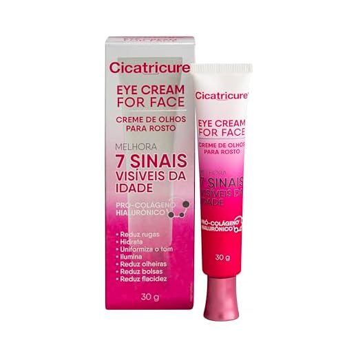 CICATRICURE Creme de Olhos para Rostro Hidratante Facial Anti-Idade, Tratamento Skin Care que Reduz Rugas, Uniformiza Tom da Pele, Combate Olheiras e Sinais do Envelhecimento 30g (1 Pack)