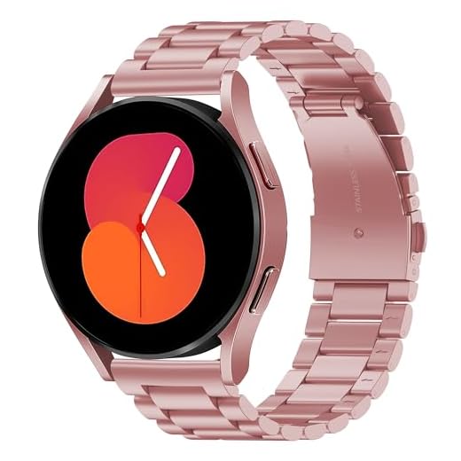 SUNDAREE Compatible con Correa Samsung Galaxy Watch 5 40MM/Watch 4 40MM/Active 2/Garmin Venu/TicWatch E3/Smartwatch GTS 4,20MM Donna Rosa Metal Acero Inoxidable Reemplazo Reloj Pulsera Repuesto Band