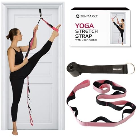 Yoga Strap with Loops and Door Anchor – Stretching Straps for Flexibility Training - Door Flexibility Trainer for All Levels – Yoga Bands for Stretching Cover