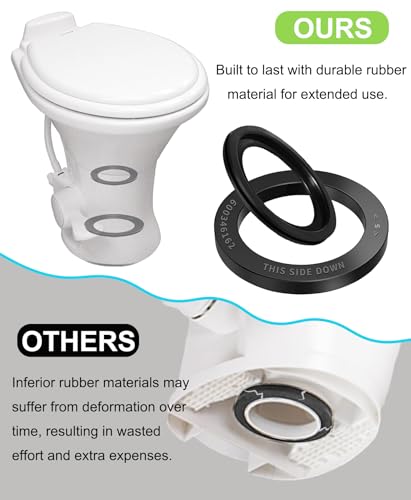 Image of RV Toilet Seal Kit, Replacement for Dometic 300 310 320 Toilets, Includes Flush Ball Seal 385311658 & Base Gasket 385311652 with Mounting Hardware, Fits Camper, Motorhome, and RV Toilets