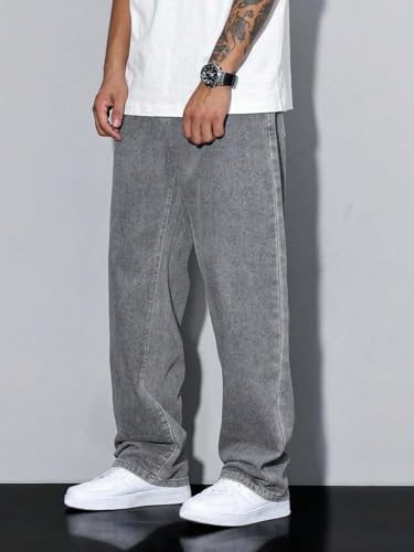 Image of KOTTY Mens Solid|Mid Rise| Coin Pocket|Button|Ankle Length|Loose Fit|5 Pocket Jeans for Mens