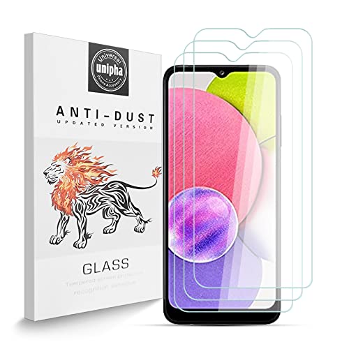 Protector de Pantalla Compatible con Samsung Galaxy A03s [3-Pack], 9H Dureza Vidrio Templado, 2.5D Alta Definicion Alta Sensibilidad, Antiarañazos Protector de Pantalla