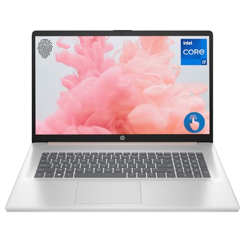 HP Essential 17t Laptop, 17.3' HD+ Touchscreen, Intel Core i7-1355U, 64GB RAM, 1TB SSD, Webcam, HDMI, Backlit Keyboard, Fingerprint Reader, Wi-Fi 6, Windows 11 Home, Pale Rose Gold