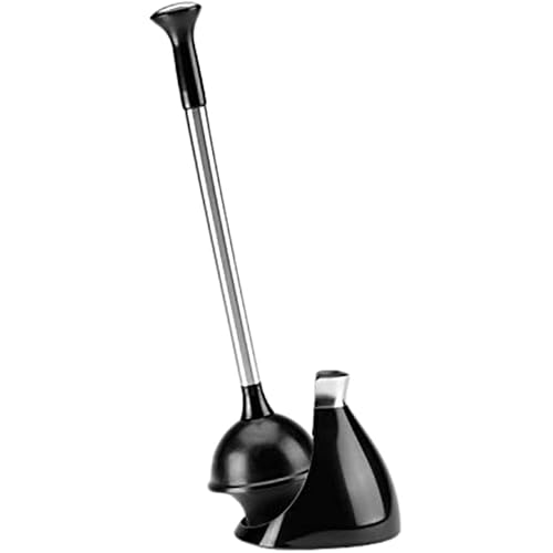 simplehuman Toilet Plunger and Caddy Stainless Steel, Black