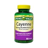 Moringo Spring Valley Cayenne Capsules 455 MG 40000 STU 100 Count
