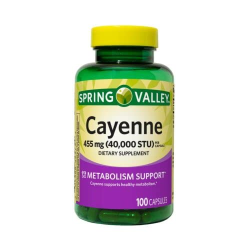 Moringo Spring Valley Cayenne Capsules 455 Mg 40000 Stu 100 Count #TOP16