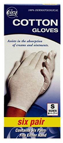 Cara Moisturizing Eczema Cotton Gloves, Small, 6 Pair #TOP1