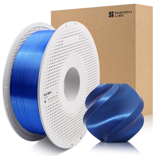3DTOOLS Bamboo 1.75MM PLA Silk+ Filament Shiny Like Chrome, Smooth Like Silk High Speed &Easy Printing Eco Friendly with RFID for Bambu Lab A1,A1MINI,X1,P1 AMS 1KG +/- 0.03mm (Blue 13604)
