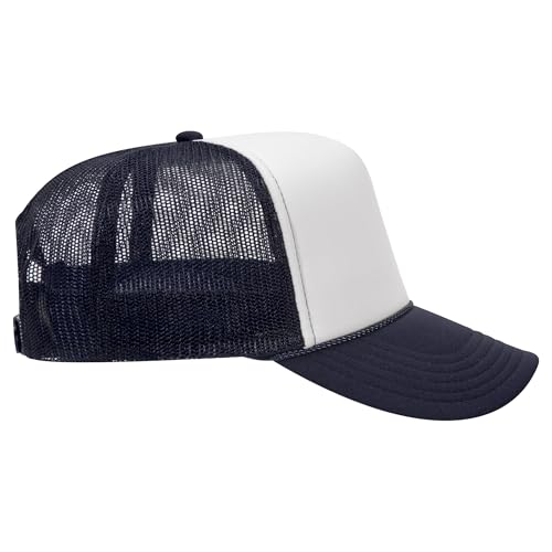 Image of OTTO Polyester Foam Front 5 Panel High Crown Mesh Back Trucker Hats in 97, Bulk, Wholesale