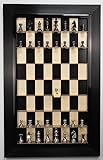 Black Maple Vertical wall Chess board with Texedo frame, Options on chess pieces (Black Maple Board only)