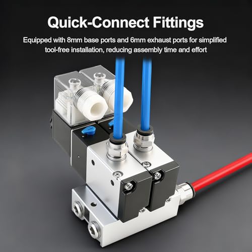 BAOMAIN 24V DC 3/2 Pneumatic Solenoid Valve 4 Station 3V210-08 Manifold Kit by Baomain - Used condition - Image 4