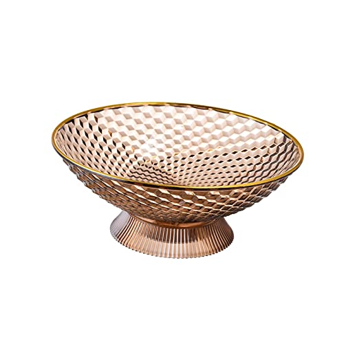 Pleayietoopiatiey Cuenco decorativo con pedestal para comedor, centro de mesa, decoración de escritorio, color naranja