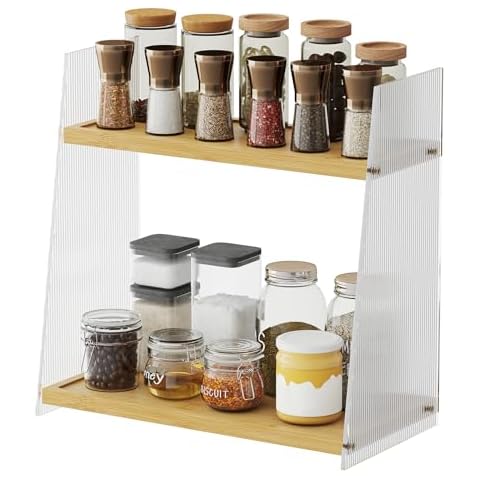 viewcare Countertop Organizer for Bathroom Counter, The Organizer for Bedroom, Spice Rack Organizer for Kitchen Counter Shelf (Wavy) Cover