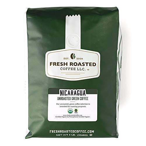 Fresh Roasted Coffee, Unroasted Organic Nicaragua, Fair Trade Kosher, 5 Pound #TOP25