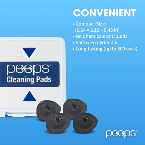 Image of Peeps Replacement Pads - for Eyeglasses, Reading Glasses, and More - Lens Cleaner with Carbon Microfiber Tech - 1 Count (Pack of 3)