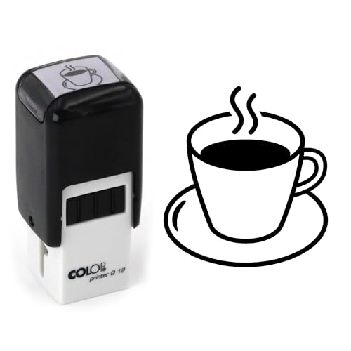 Tampon tasse à café | 11mm | Cachet encreur expresso fumant | Coffee cup ink stamp